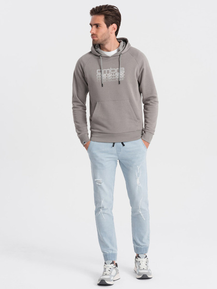Ombre Clothing Svetlo modre moške raztrgane kavbojke Ombre Clothing
