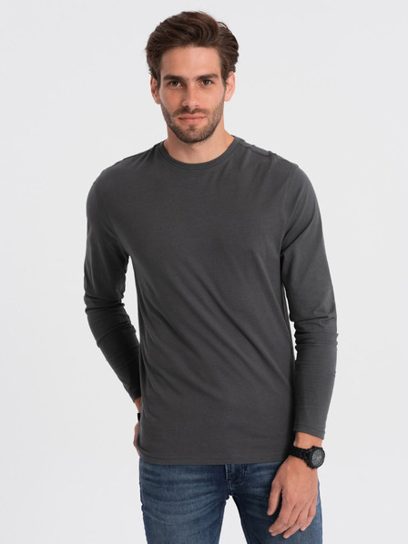 Ombre Clothing Temno siva moška osnovna majica Ombre Clothing