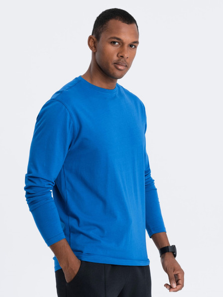 Ombre Clothing Modra moška osnovna majica Ombre Clothing