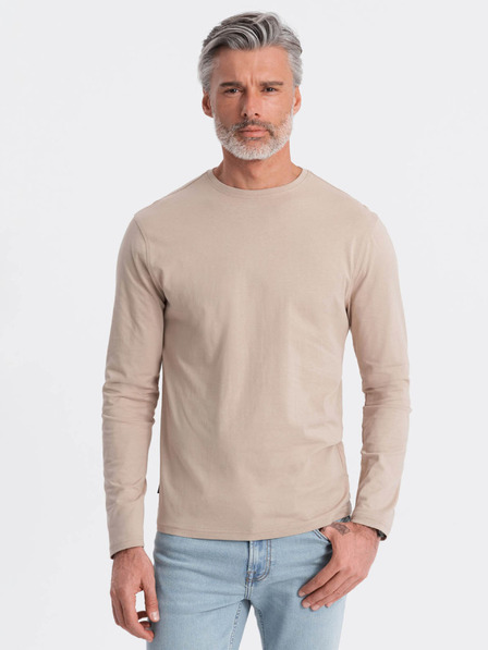 Ombre Clothing Bež moška osnovna majica Ombre Clothing