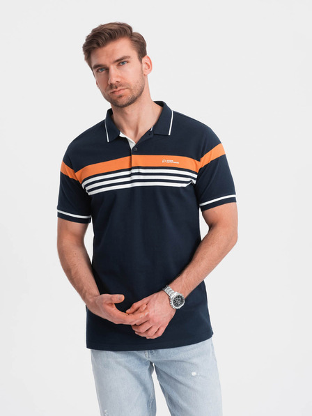 Ombre Clothing Temno modra moška polo majica Ombre Clothing