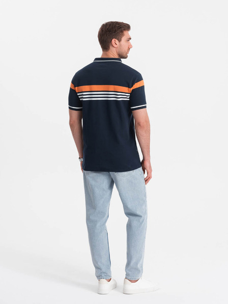 Ombre Clothing Temno modra moška polo majica Ombre Clothing