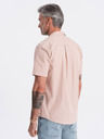 Ombre Clothing Svetlo rjava moška majica s kratkimi rokavi Ombre Clothing