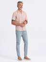Ombre Clothing Svetlo rjava moška majica s kratkimi rokavi Ombre Clothing