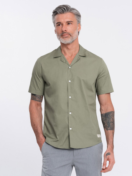 Ombre Clothing Khaki moška majica s kratkimi rokavi Ombre oblačila