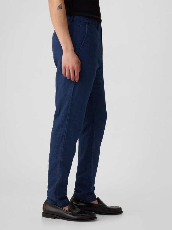 GAP Slim hlače iz lnene mešanice GAP