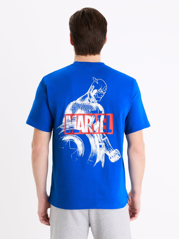 Celio Modra moška majica Celio Marvel Captain America s potiskom