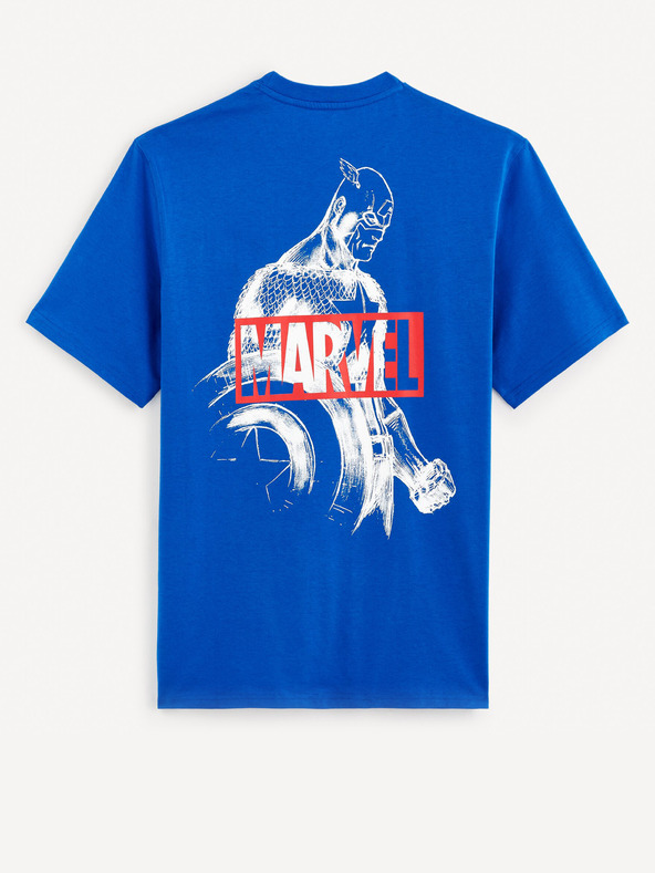 Celio Modra moška majica Celio Marvel Captain America s potiskom