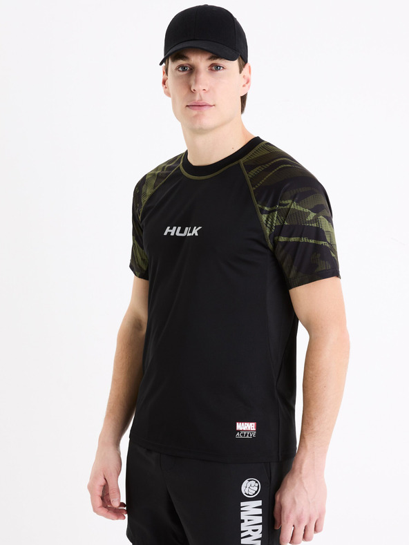 Celio Črna moška športna majica Celio Marvel Hulk