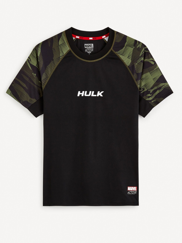 Celio Črna moška športna majica Celio Marvel Hulk