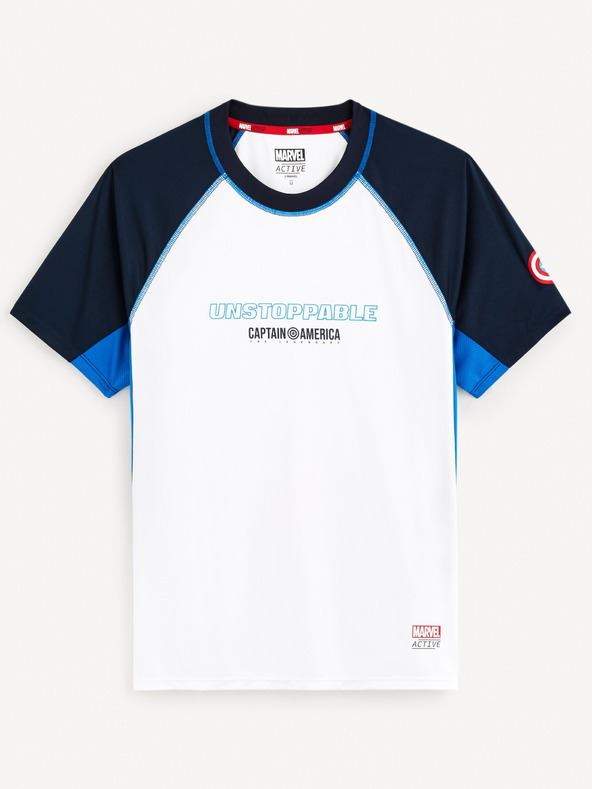 Celio Bela moška športna majica Celio Marvel Captain America