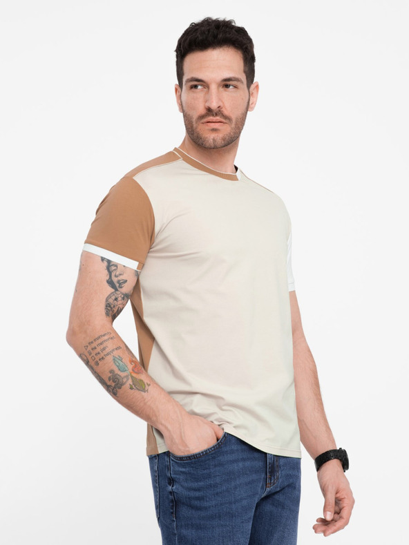 Ombre Clothing Rjava moška majica Ombre Clothing