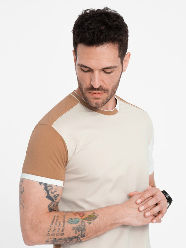 Ombre Clothing Rjava moška majica Ombre Clothing