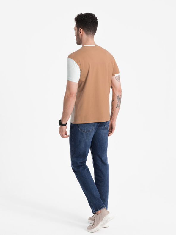Ombre Clothing Rjava moška majica Ombre Clothing
