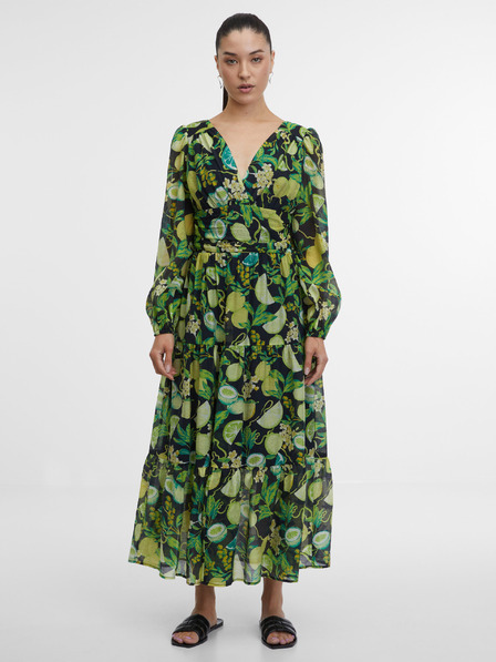 Orsay Čierno-žlté dámske vzorkované maxi šaty ORSAY