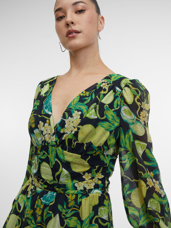 Orsay Čierno-žlté dámske vzorkované maxi šaty ORSAY