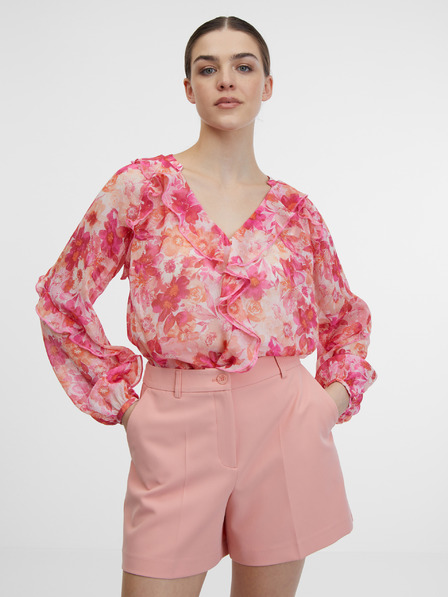 Orsay Rožnata ženska cvetlična bluza ORSAY