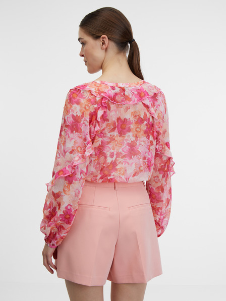 Orsay Rožnata ženska cvetlična bluza ORSAY