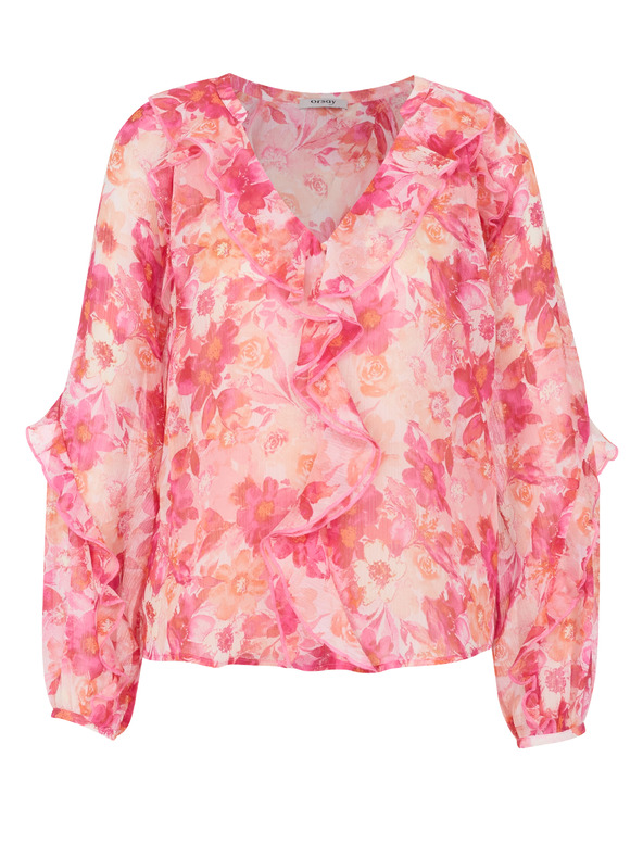 Orsay Rožnata ženska cvetlična bluza ORSAY