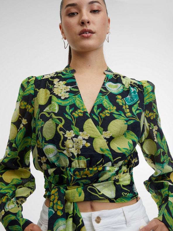 Orsay Črno-rumena ženska vzorčasta bluza ORSAY