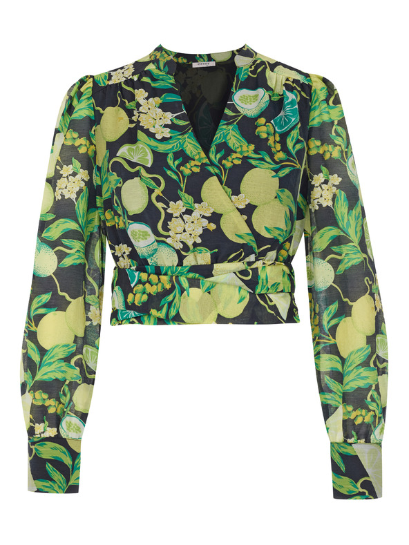 Orsay Črno-rumena ženska vzorčasta bluza ORSAY