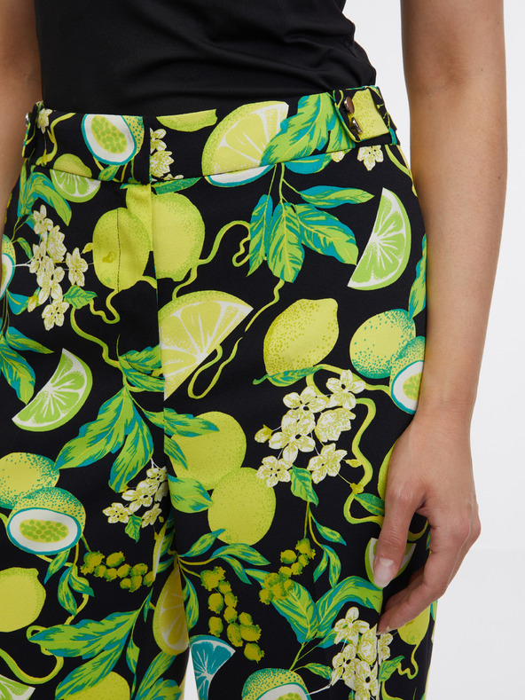 Orsay Črno-rumene ženske hlače z vzorcem ORSAY