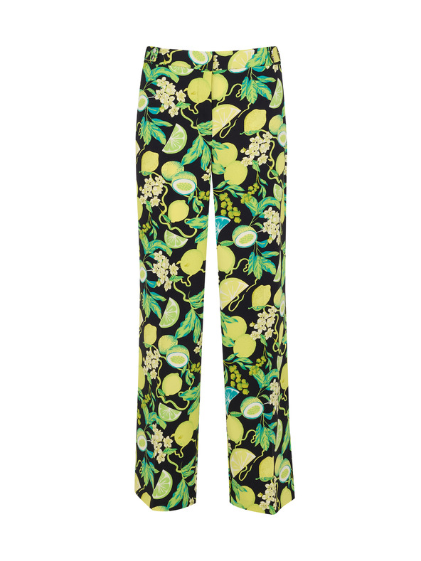 Orsay Črno-rumene ženske hlače z vzorcem ORSAY