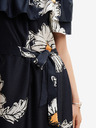 Desigual Črna ženska cvetlična midi obleka Desigual Georgeo