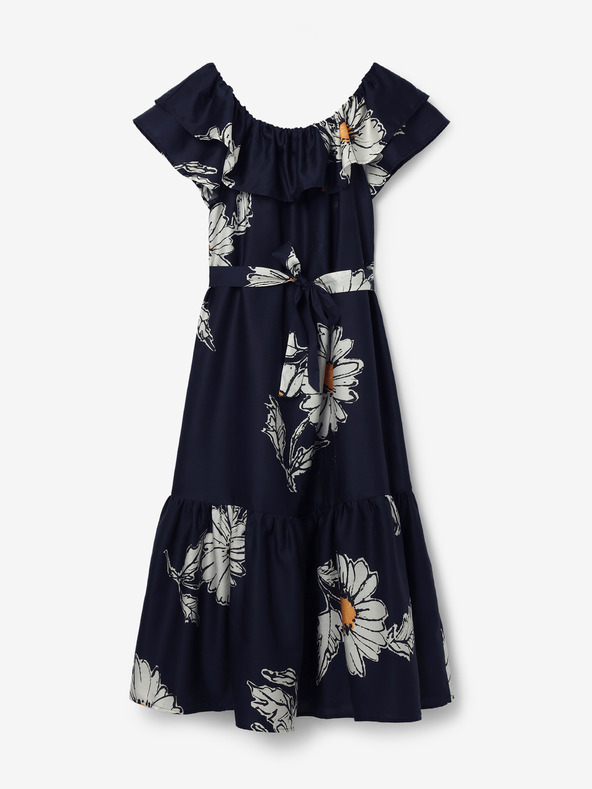 Desigual Črna ženska cvetlična midi obleka Desigual Georgeo