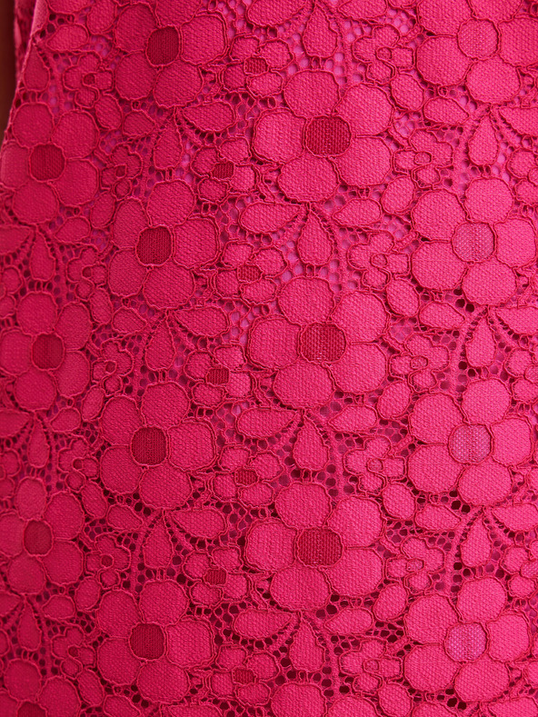 Desigual Desigual Čipkasta temno rožnata ženska čipkasta obleka