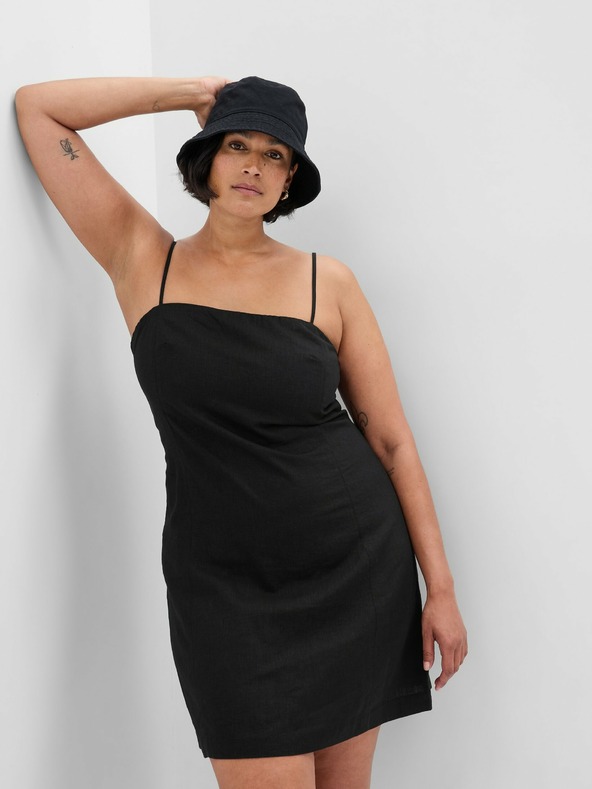 GAP Lanene mini obleke GAP