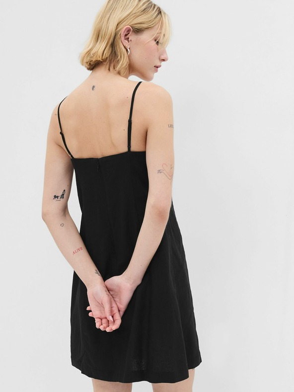 GAP Lanene mini obleke GAP