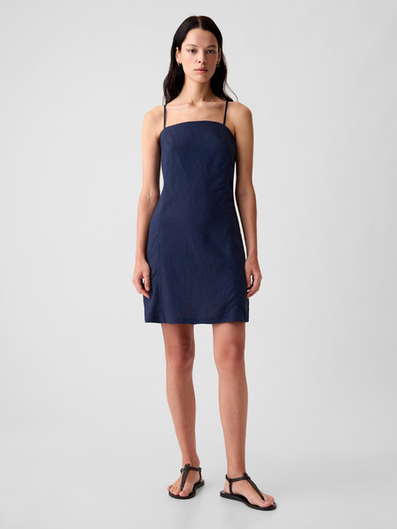 GAP Lanene mini obleke GAP