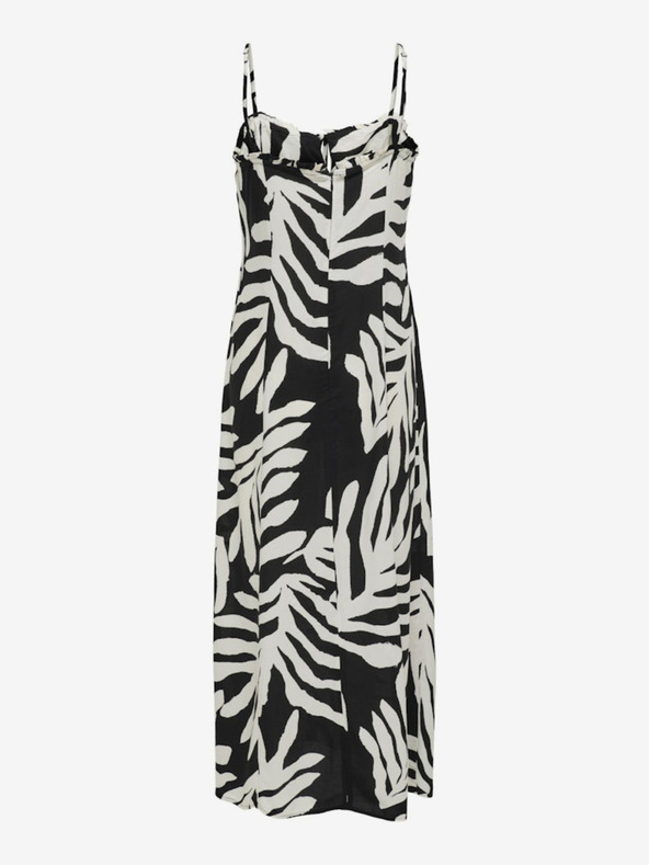 ONLY Črna vzorčasta ženska midi obleka ONLY Nova