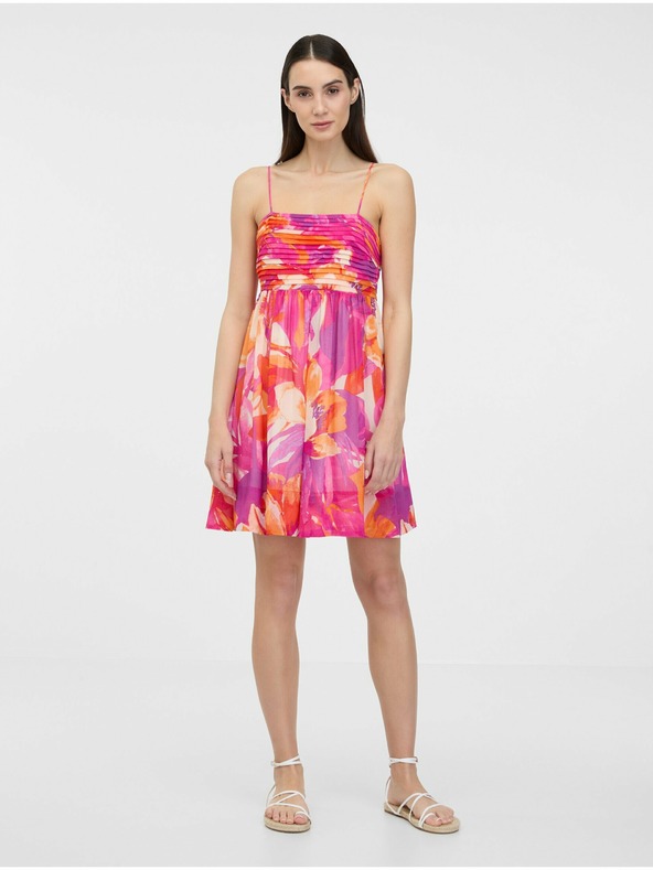 Orsay Temno roza ženska obleka do kolen ORSAY