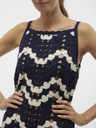 Vero Moda Temno modra kvačkana midi obleka za ženske Vero Moda Venus