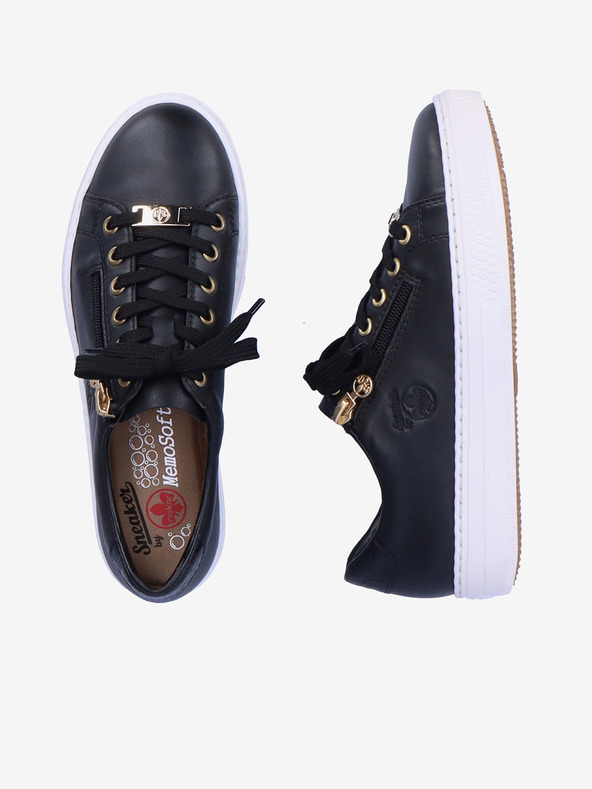 Rieker Črne ženske usnjene superge Rieker