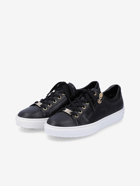 Rieker Črne ženske usnjene superge Rieker