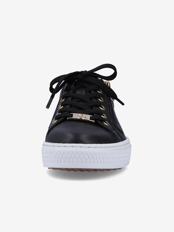 Rieker Črne ženske usnjene superge Rieker