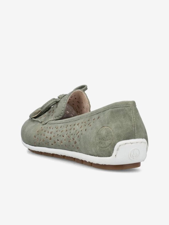 Rieker Zeleni ženski mokasini iz semiša Rieker