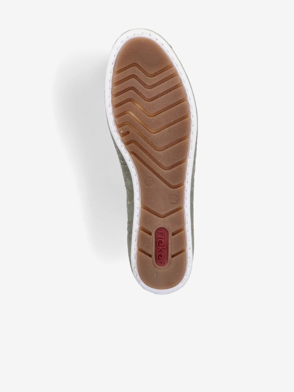 Rieker Zeleni ženski mokasini iz semiša Rieker