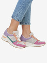 Rieker Kremaste in rožnate ženske športne copate s klinom Rieker