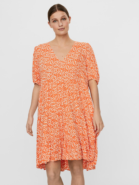 Vero Moda Oranžna vzorčasta ohlapna obleka VERO MODA Hanna