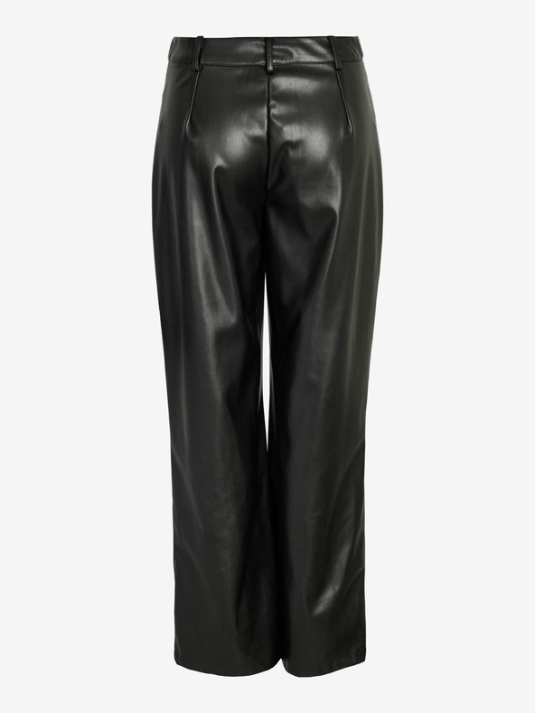 Noisy May Črne ženske usnjene hlače Noisy May Andy