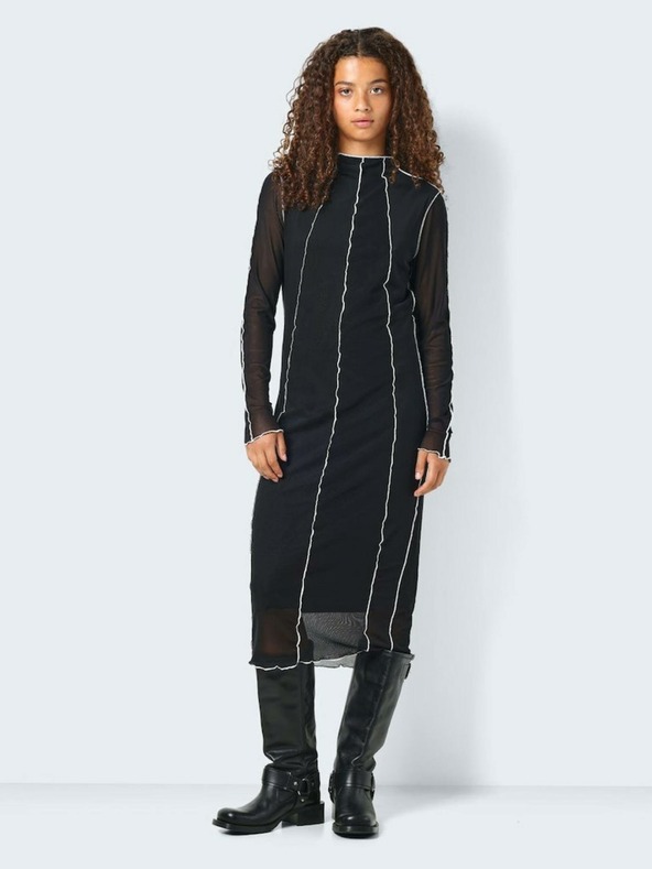 Noisy May Črna ženska midi obleka Noisy May Carrie