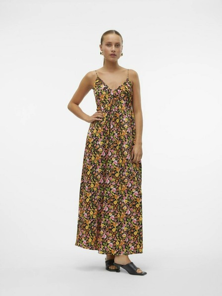 Vero Moda Vero Moda Page ženska rumena in oranžna cvetlična maksi obleka