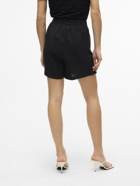 Vero Moda Črne ženske kratke hlače s platnom Vero Moda Linn