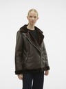 Vero Moda VERO MODA Emmy temno rjava ženska usnjena jakna