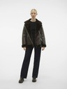 Vero Moda VERO MODA Emmy temno rjava ženska usnjena jakna