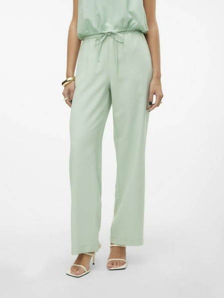 Vero Moda Svetlo zelene ženske hlače s širokimi nogavicami by VERO MODA Carmen